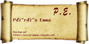 Pörös Emma névjegykártya